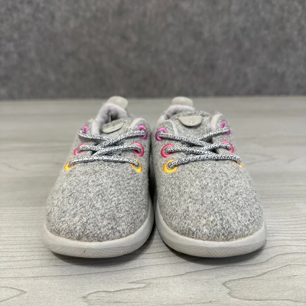 Allbirds Smallbirds Wool Runner Kids Size T7 Grey Pink Yellow Sneakers Shoes